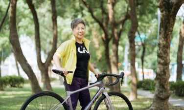 Chairperson Bonnie Tu cycles 130km daily at 71
